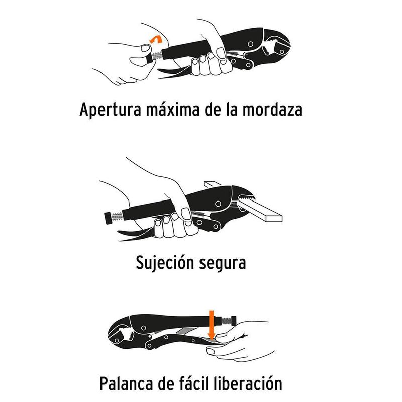 Alicate de Presión con Mordaza Curva 12 Plg