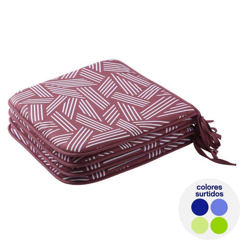 Set de 4 Cojines para Silla Colores Surtidos