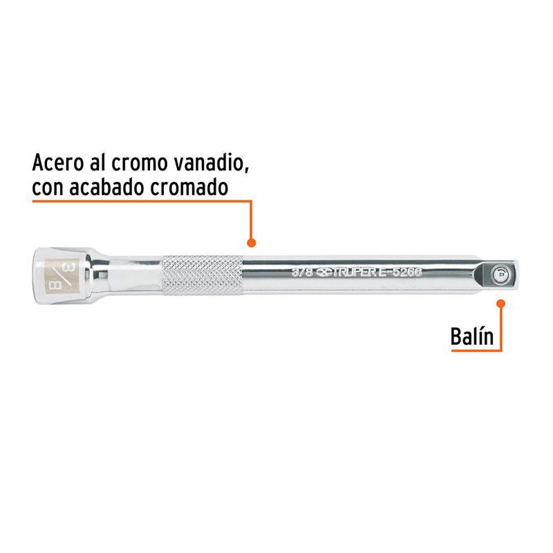 Extensión para Ratchet Raíz de 3/8 X 6 Plg
