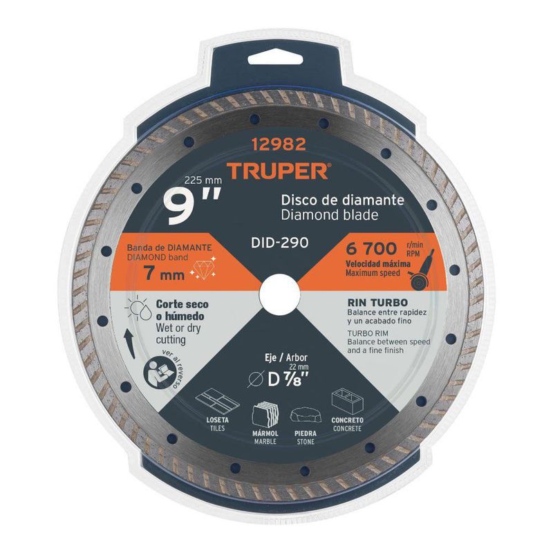 Disco de Diamante para Cerámica Rin Turbo  9 Plg