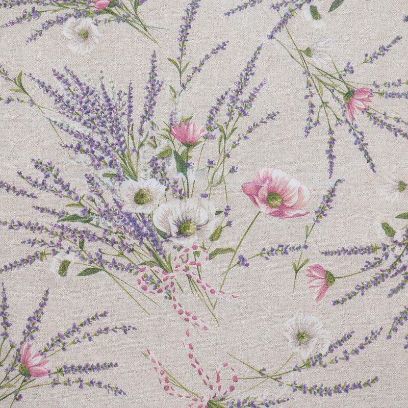 Mantel Rectangular Estampado Flores Beige 140 x 240 cm