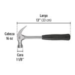 Martillo de Uña Curva con Mango Tubular de Fibra 16 Oz