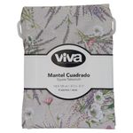 Mantel Cuadrado Estampado Flores Beige 120 x 120 cm