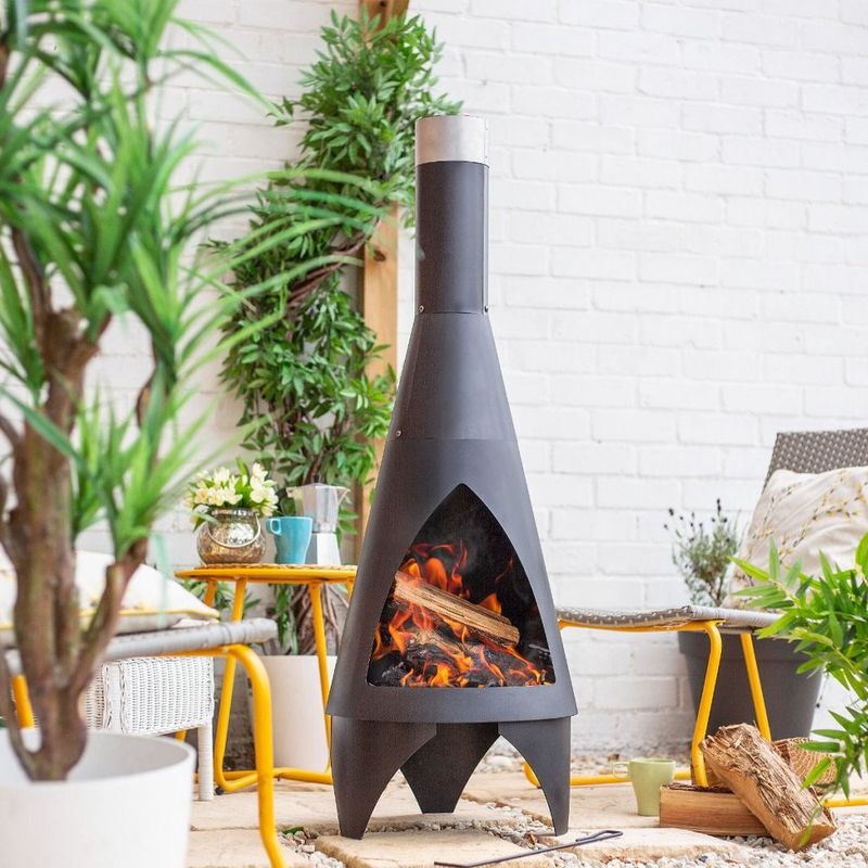 Calentador de Ambiente Metálico para Leña con Bandeja