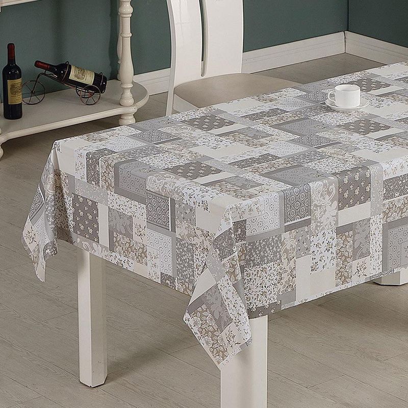 Mantel Cuadrado Estampado Gris 120 x 120 cm