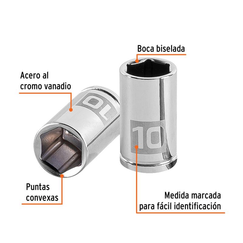 Copa 6 Puntas Raíz de 1/4 Plg - Truper Varios Tamaños