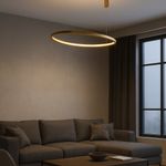 Lámpara de Techo LED Triangular Dorada Luz Cálida 40W