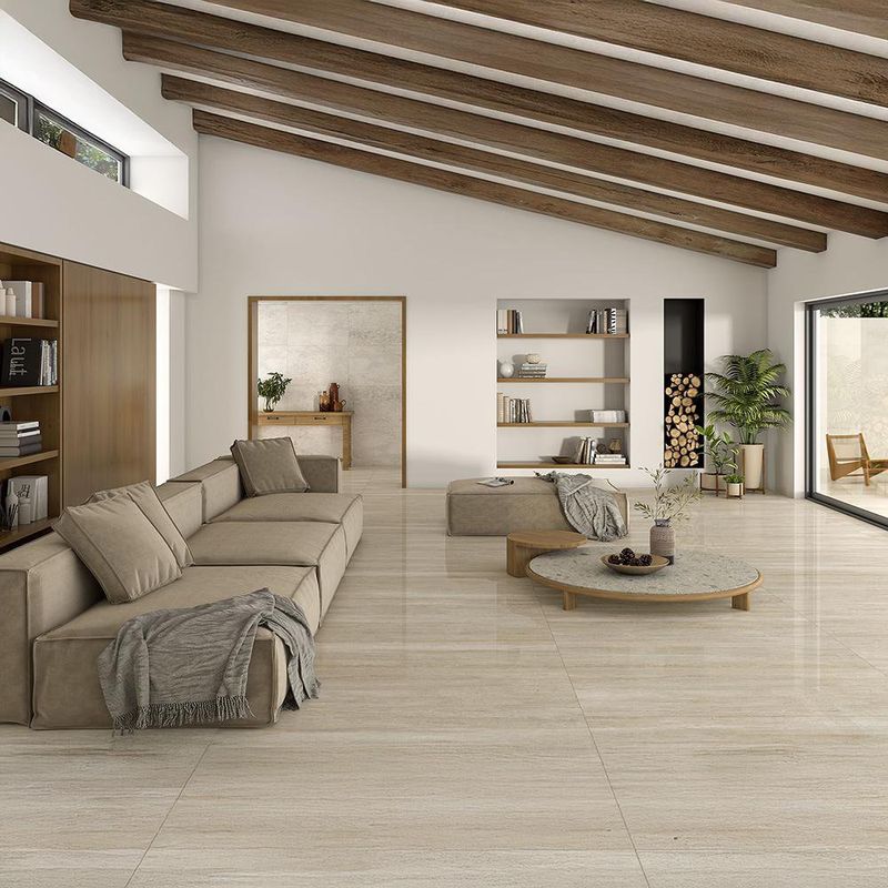 Piso Porcelánico Navona Beige Pulido Rectificado de 60 x 60 cm en Caja de 1.44 m²