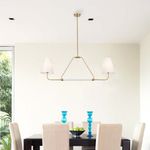 Lámpara de Techo Colgante con 2 Luces Estructura Dorada
