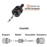 Adaptador Broca Sierra Bimetálica con Mandril de 1/2 Plg