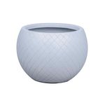 Maceta Sardes con Diseño Geométrico Blanco  55 x 55 x 37.5 Cm