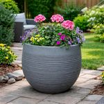 Maceta Decorativa Trípoli de Color Gris 41 x 41 x 36 cm