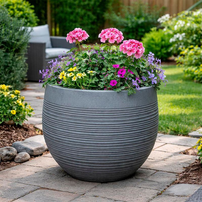 Maceta Decorativa Trípoli de Color Gris 41 x 41 x 36 cm