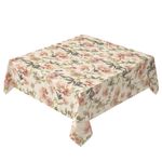 Mantel Cuadrado Estampado Flores Rosa 120 x 120 cm