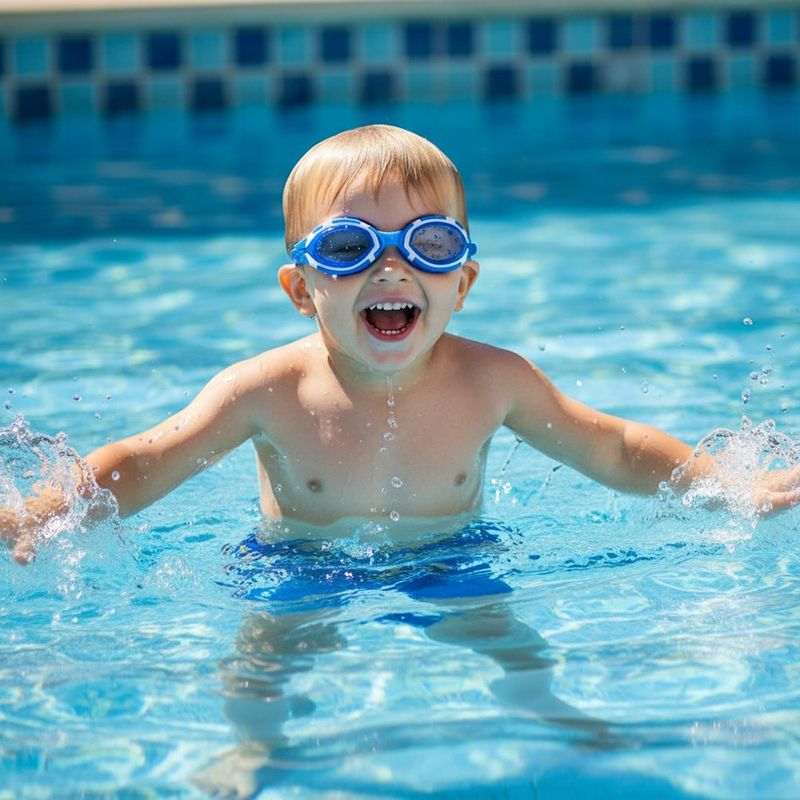 Lentes para Natación para Niños con Protección Color Azul con Gris