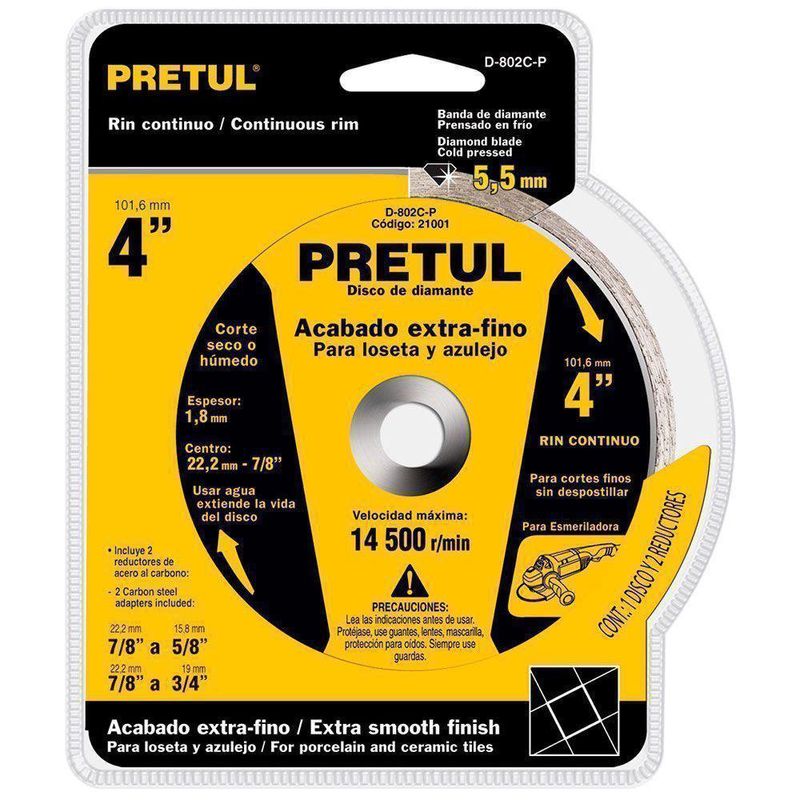 Disco de Diamante para Cerámica Rin Continuo 4 Plg