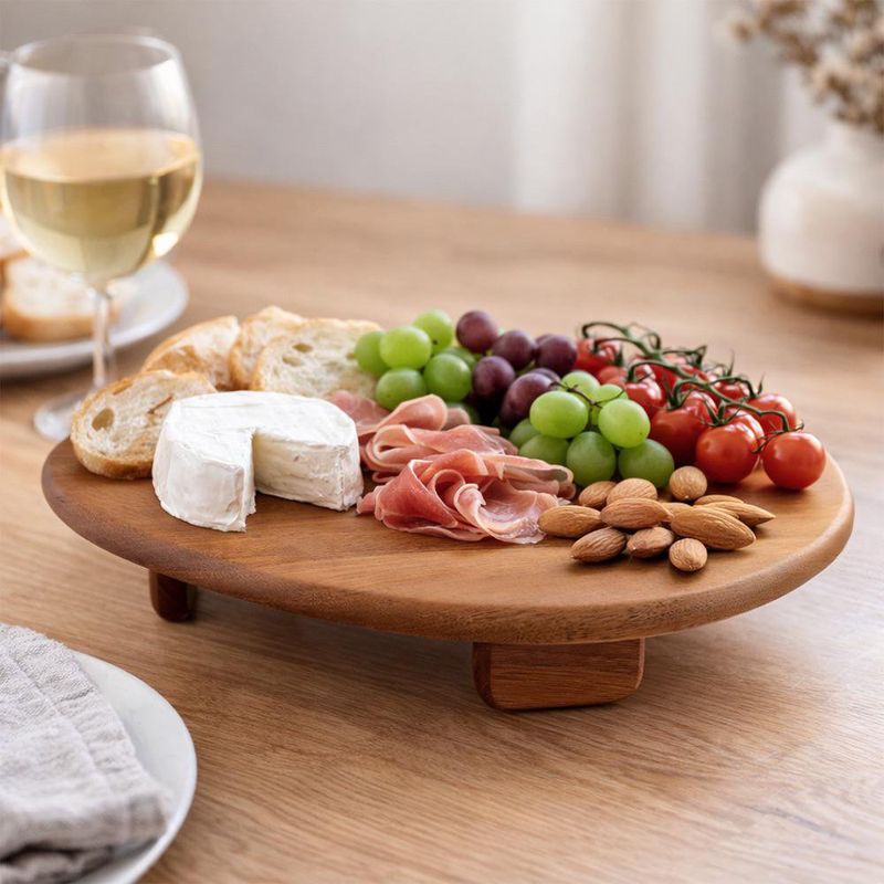 Tabla Triangular de Caoba para Servir Alimentos Color Café