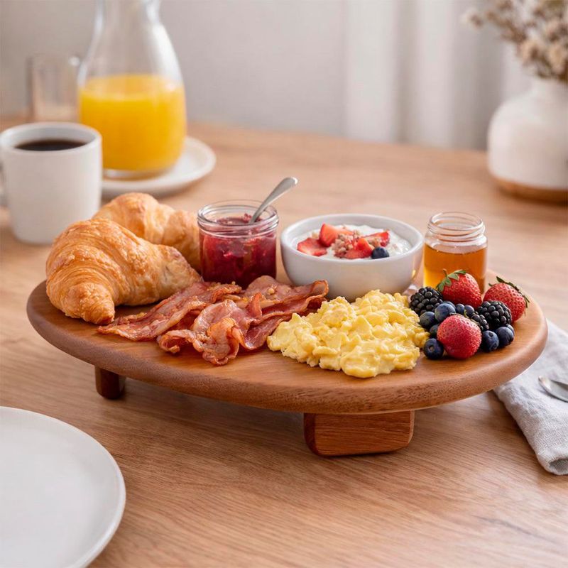 Tabla Triangular de Caoba para Servir Alimentos Color Café