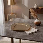 Plato Base Decorativo Redondo 33 cm Dorado Texturizado