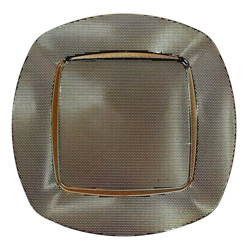 Plato Base Decorativo Redondo 33 cm Dorado Texturizado