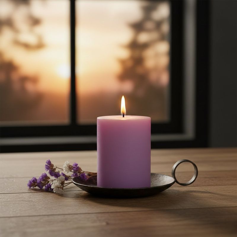 Vela Decorativa Cilíndrica Lila J3
