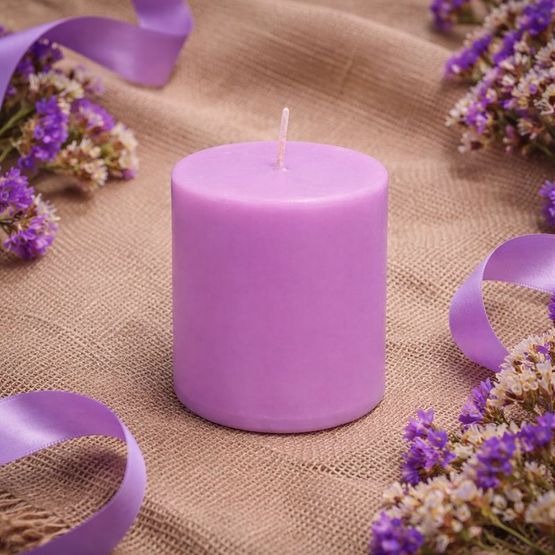 Vela Decorativa Cilíndrica Lila J3