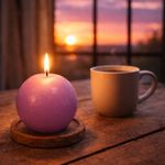 Vela Decorativa Esférica Lila No. 9