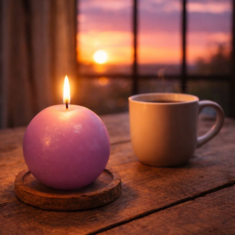 Vela Decorativa Esférica Lila No. 9