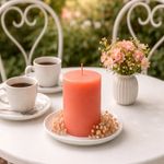 Vela Decorativa Cilíndrica Naranja Peach J4