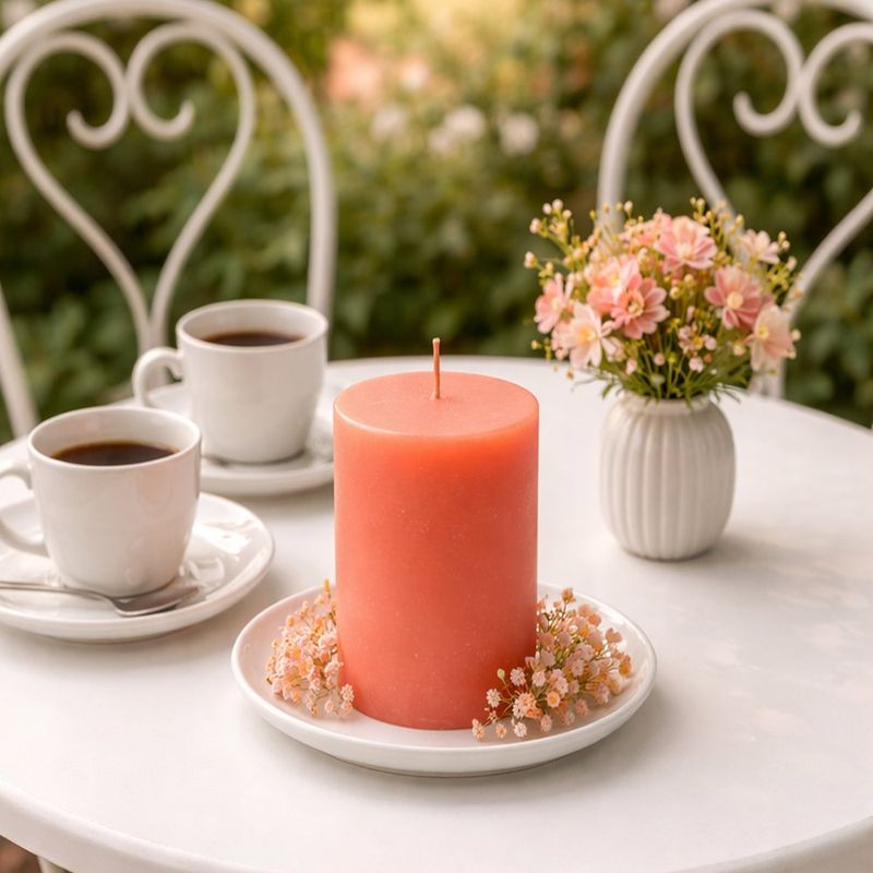 Vela Decorativa Cilíndrica Naranja Peach J4