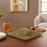 Plato Base Decorativo Cuadrado 30 x 30 cm Dorado Texturizado