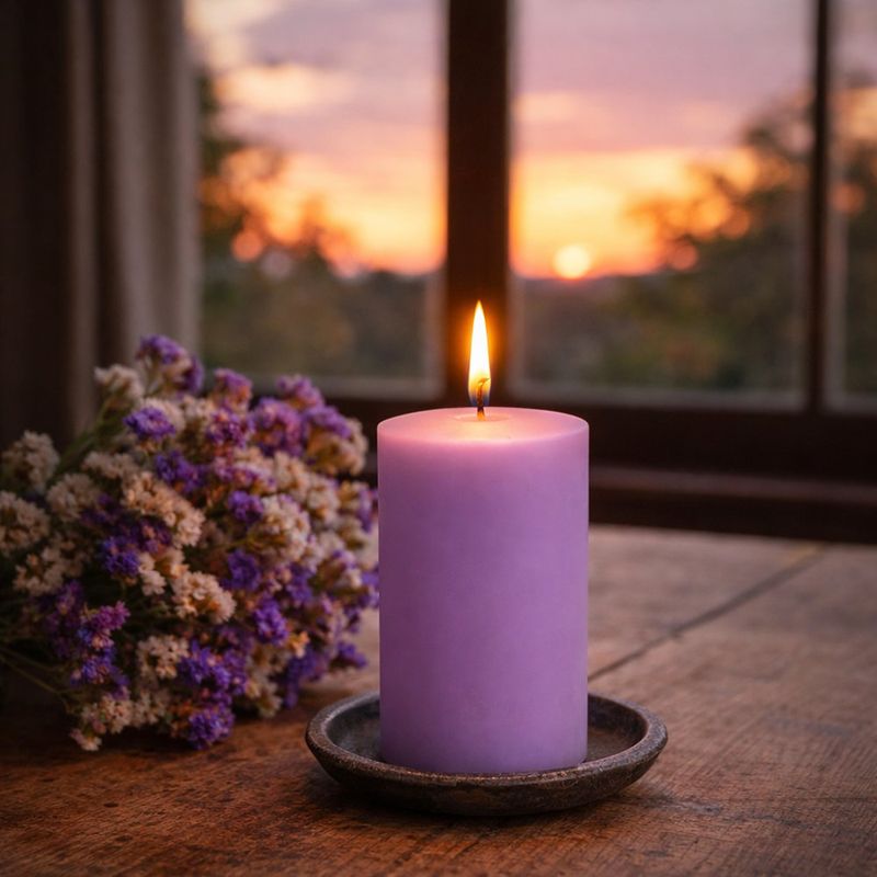 Vela Decorativa Cilíndrica Lila J4