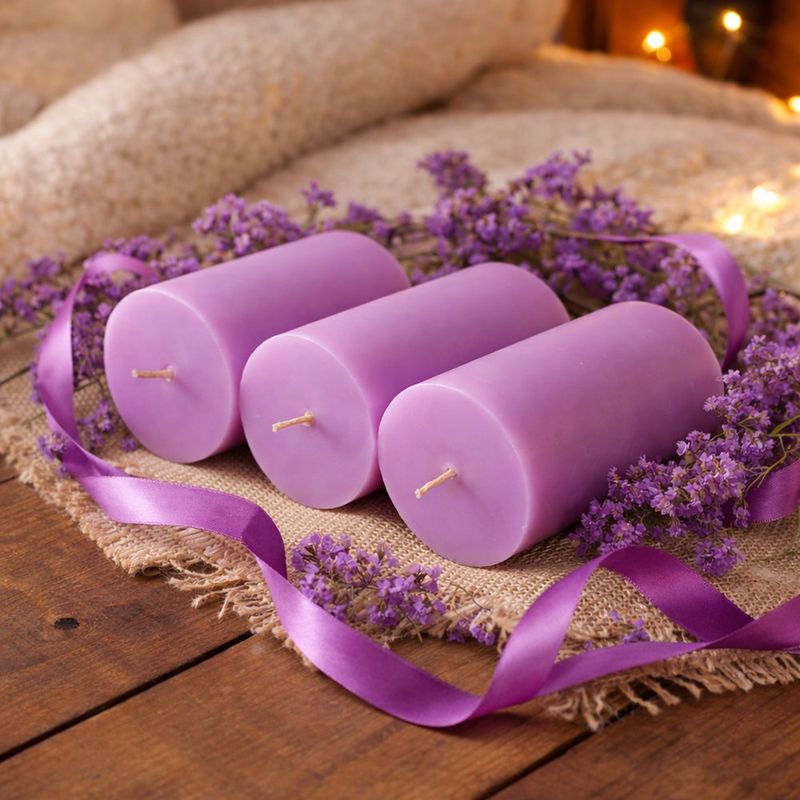 Vela Decorativa Cilíndrica Lila J4