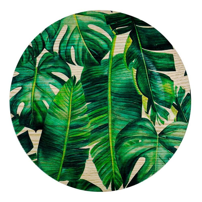 Plato Base Decorativo Redondo 33 cm Diseño Hojas