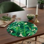 Plato Base Decorativo Redondo 33 cm Diseño Hojas