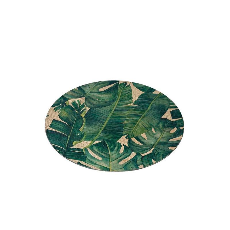 Plato Base Decorativo Redondo 33 cm Hojas Tropicales