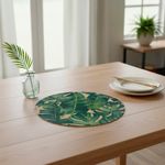 Plato Base Decorativo Redondo 33 cm Hojas Tropicales