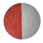 Individual para Mesa Redondo Decorativo 38 cm Gris y Rojo