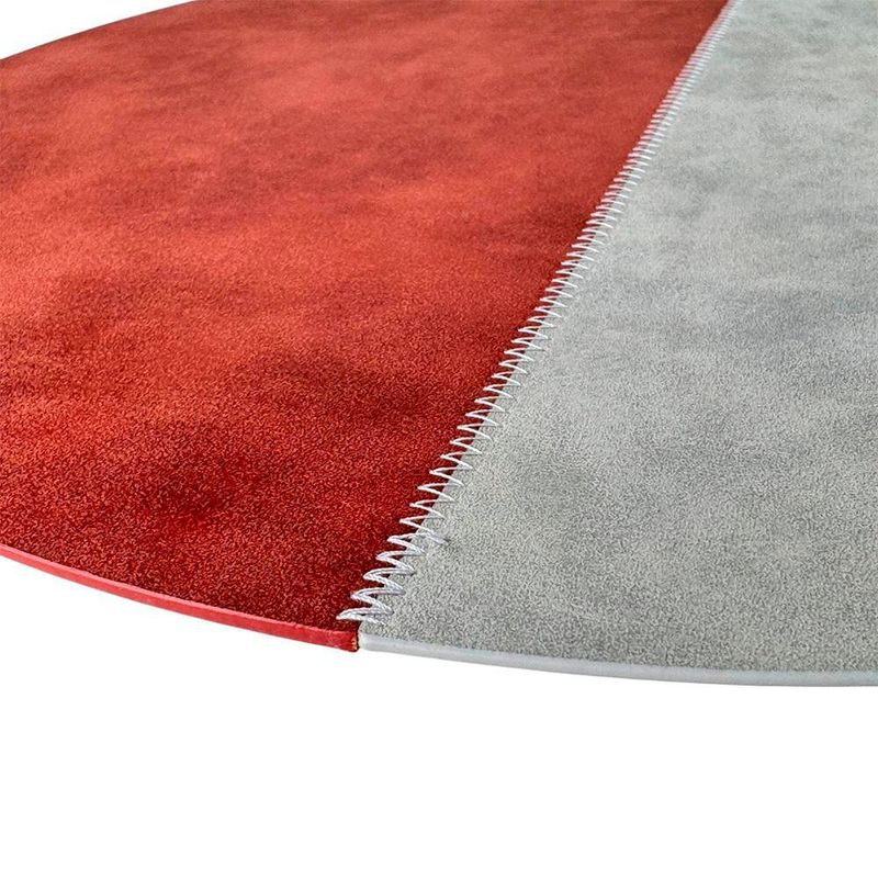 Individual para Mesa Redondo Decorativo 38 cm Gris y Rojo