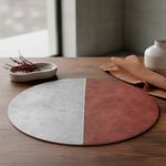 Individual para Mesa Redondo Decorativo 38 cm Gris y Rojo