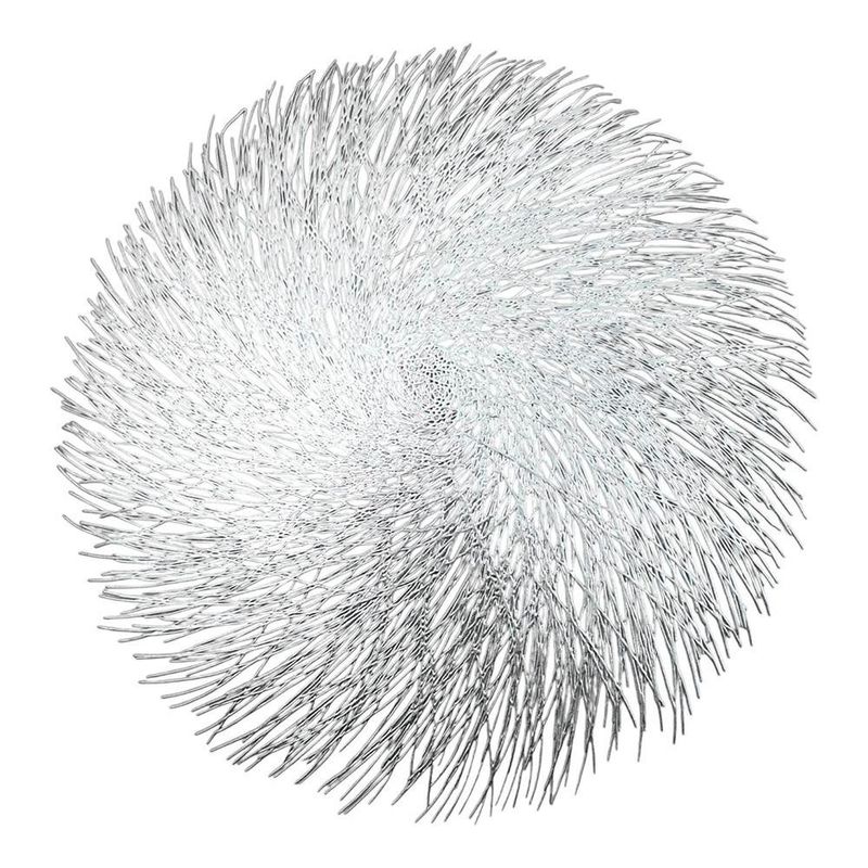 Individual para Mesa Redondo Decorativo 38 cm Plateado