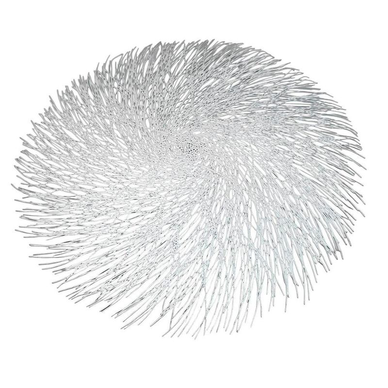 Individual para Mesa Redondo Decorativo 38 cm Plateado