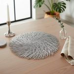 Individual para Mesa Redondo Decorativo 38 cm Plateado