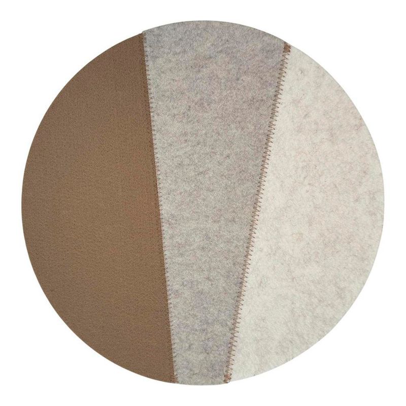 Individual para Mesa Redondo 38 cm Café, Gris y Beige