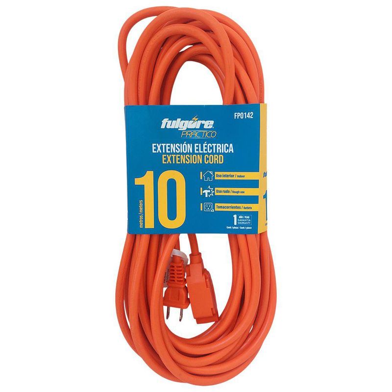 Extensión Eléctrica Uso Rudo Interior 10 Metros Calibre 16