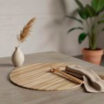 Plato Base Decorativo Redondo 33 cm Acabado Madera