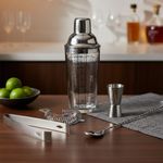 Set de Bar con Coctelera Plateada Profesional 5 Piezas