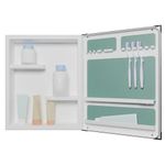 Gabinete de Baño Plástico con Espejo y Marco de Aluminio