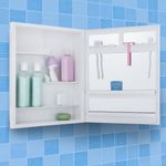 Gabinete de Baño Plástico con Espejo y Marco de Aluminio