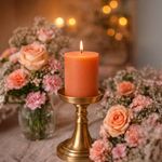 Vela Decorativa Cilíndrica Naranja Peach J3